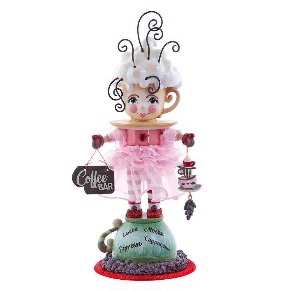 Kurt Adler 12-Inch Hollywood Nutcrackers Coffee Girl Nutcracker HA0759
